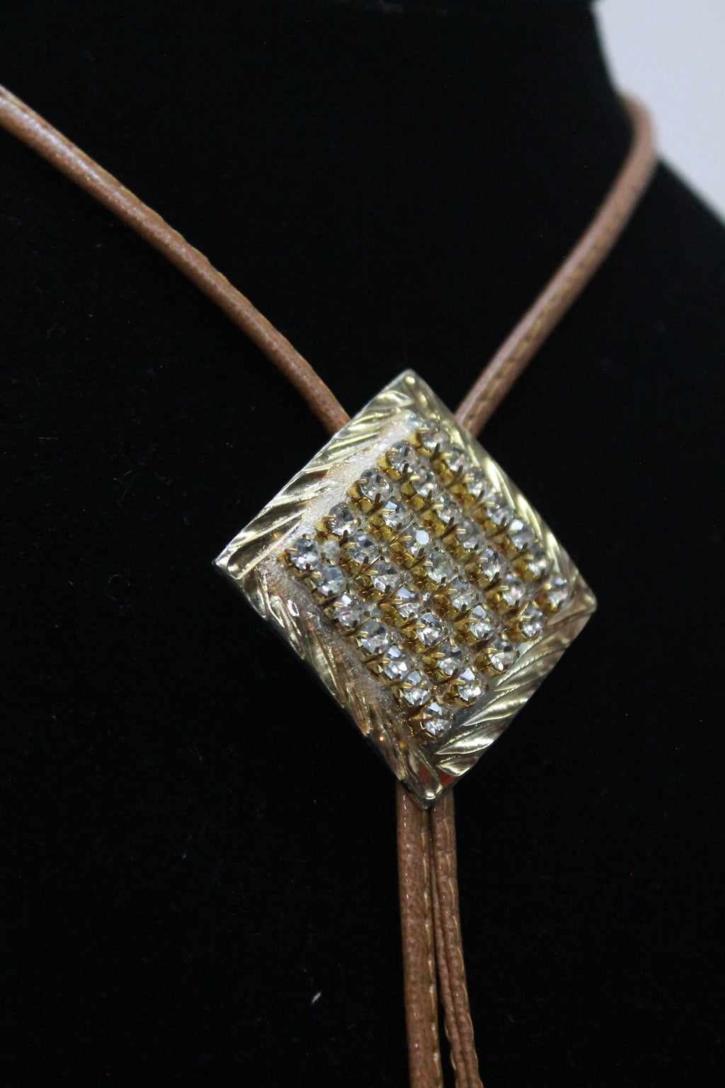 "Diamonds on Diamond" Bolo Tie