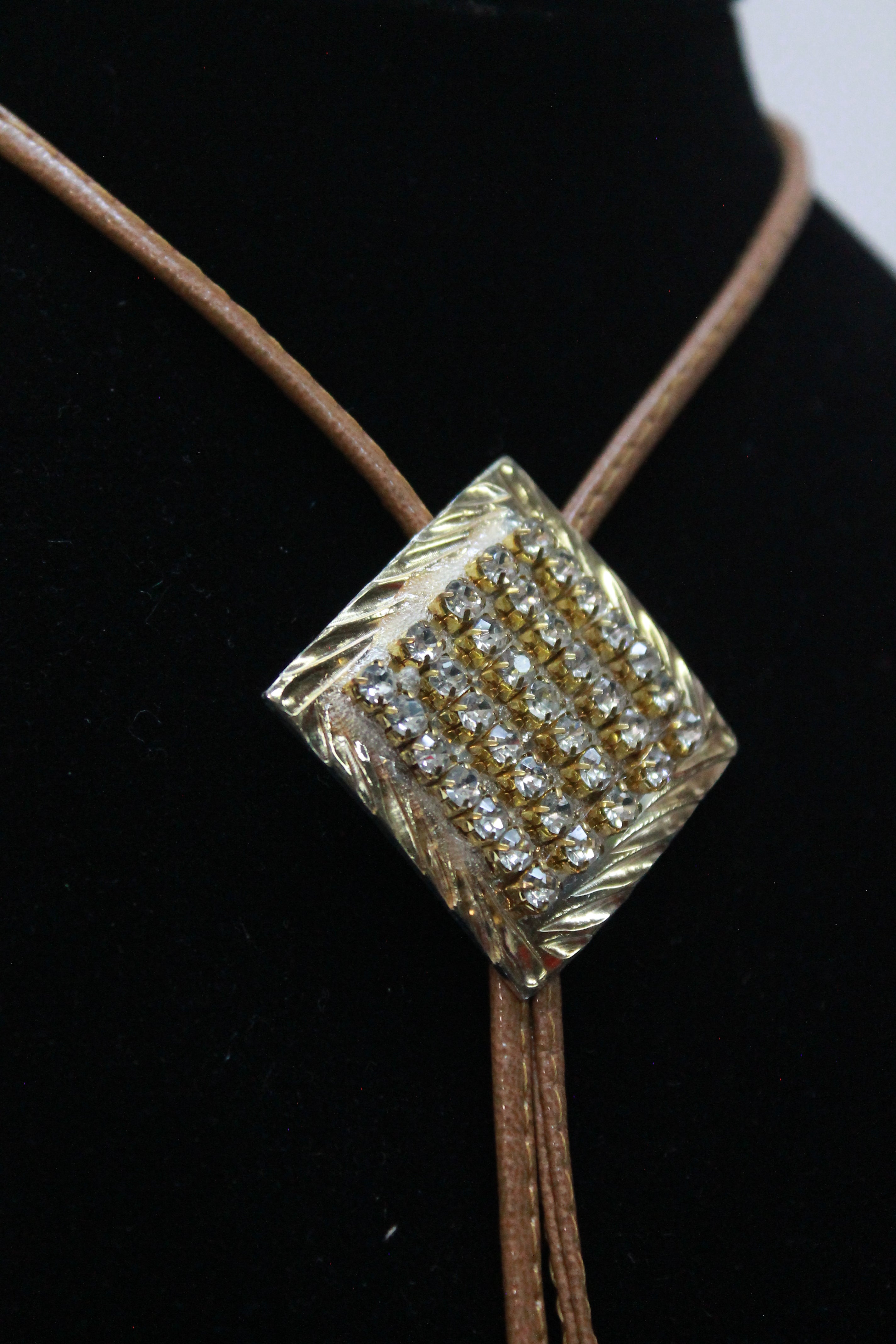 "Diamonds on Diamond" Bolo Tie