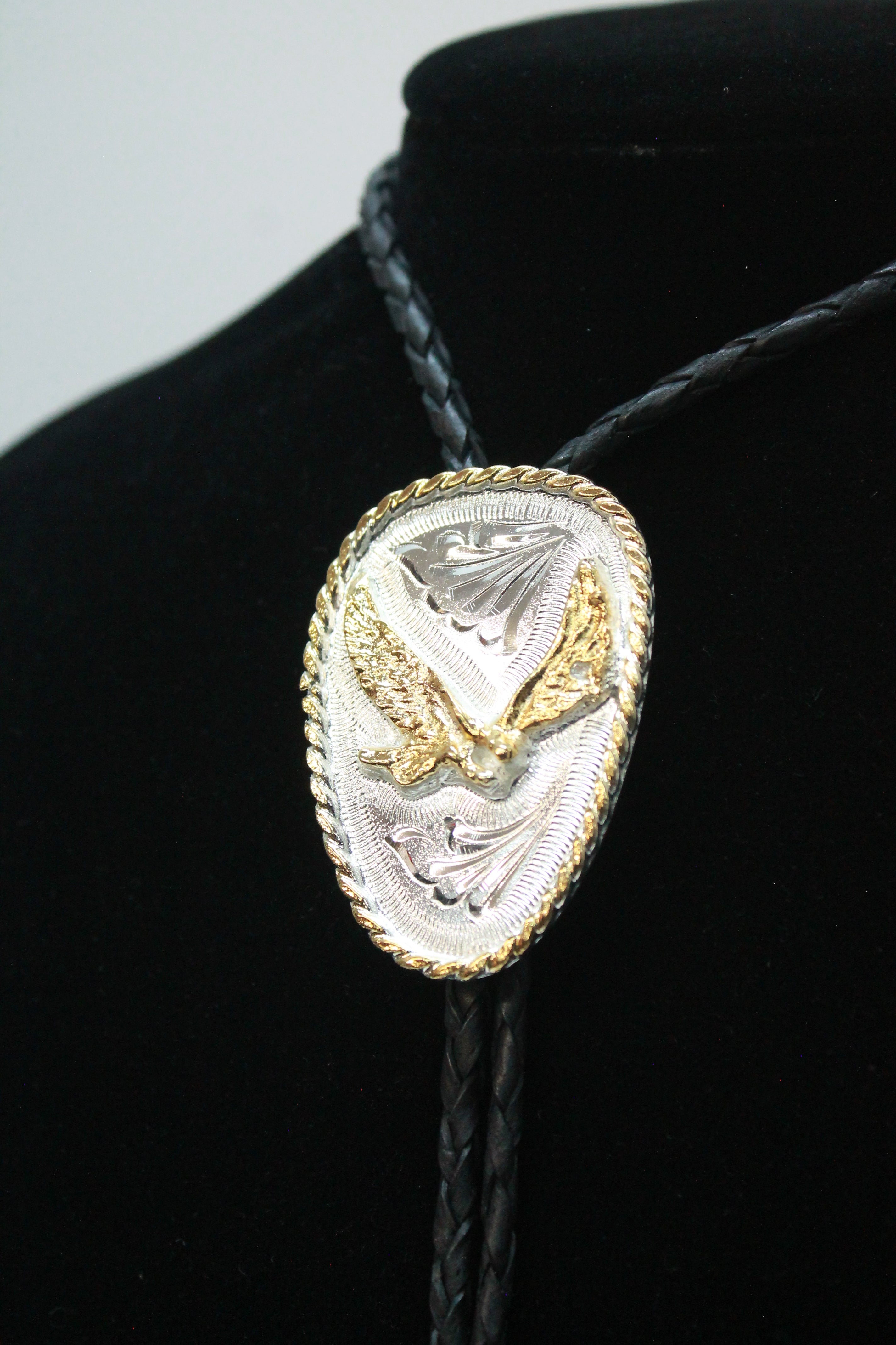 Two Tone Eagle Bolo Tie