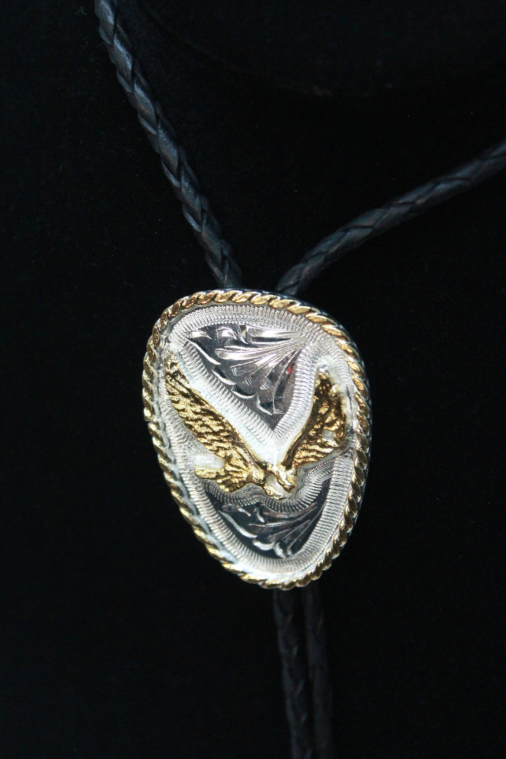 Two Tone Eagle Bolo Tie