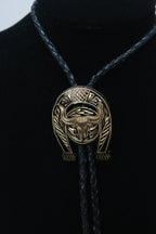 Two Tone Longhorn & Horseshoe Bolo Tie