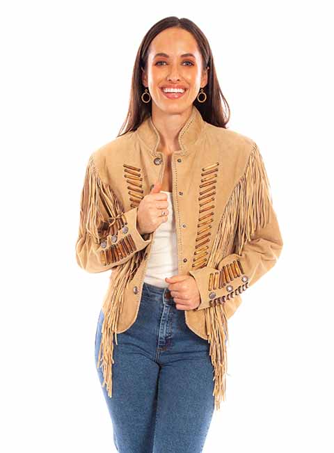 Old Rust Fringe Whip Stitch Jacket