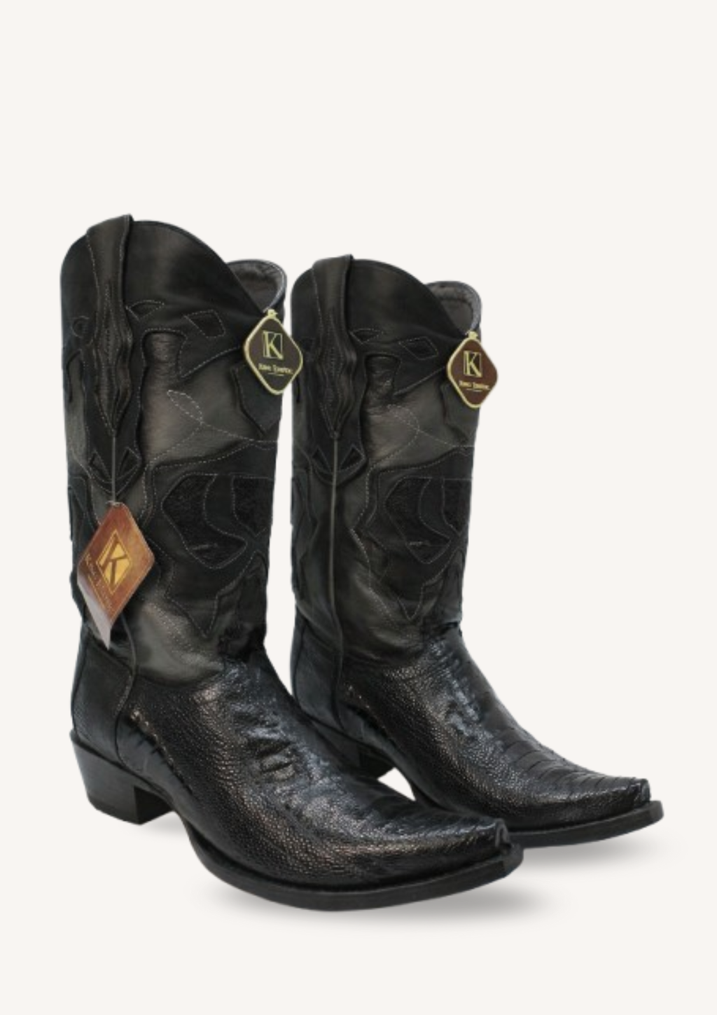 Patch Leather Men's Black Boots