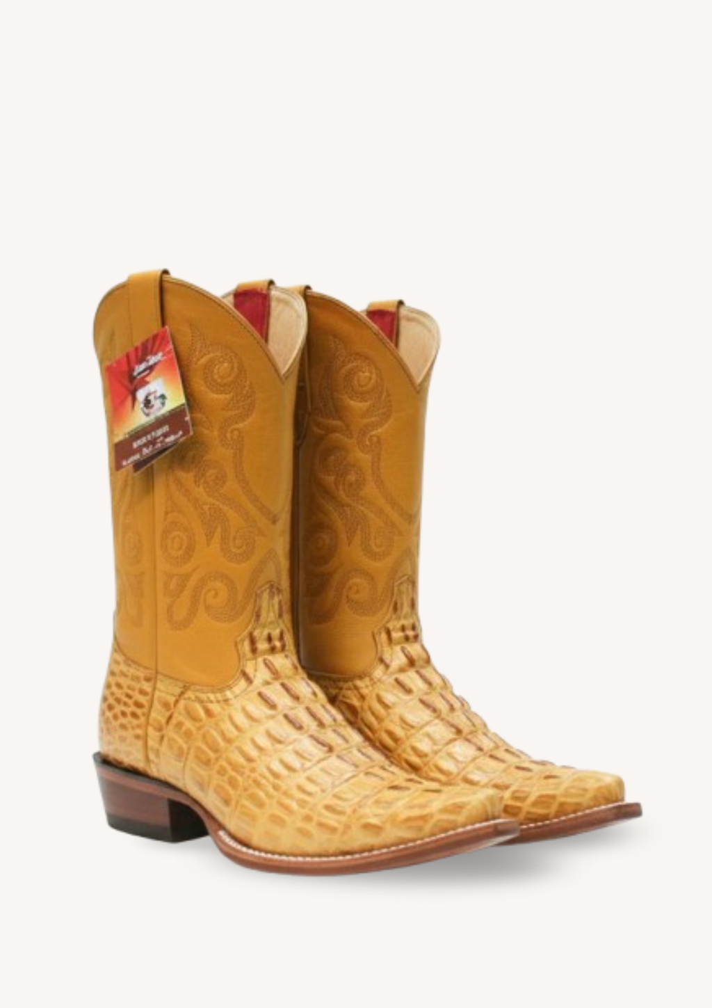 Crocodile Print Men's Boots - Chihuahua Toe