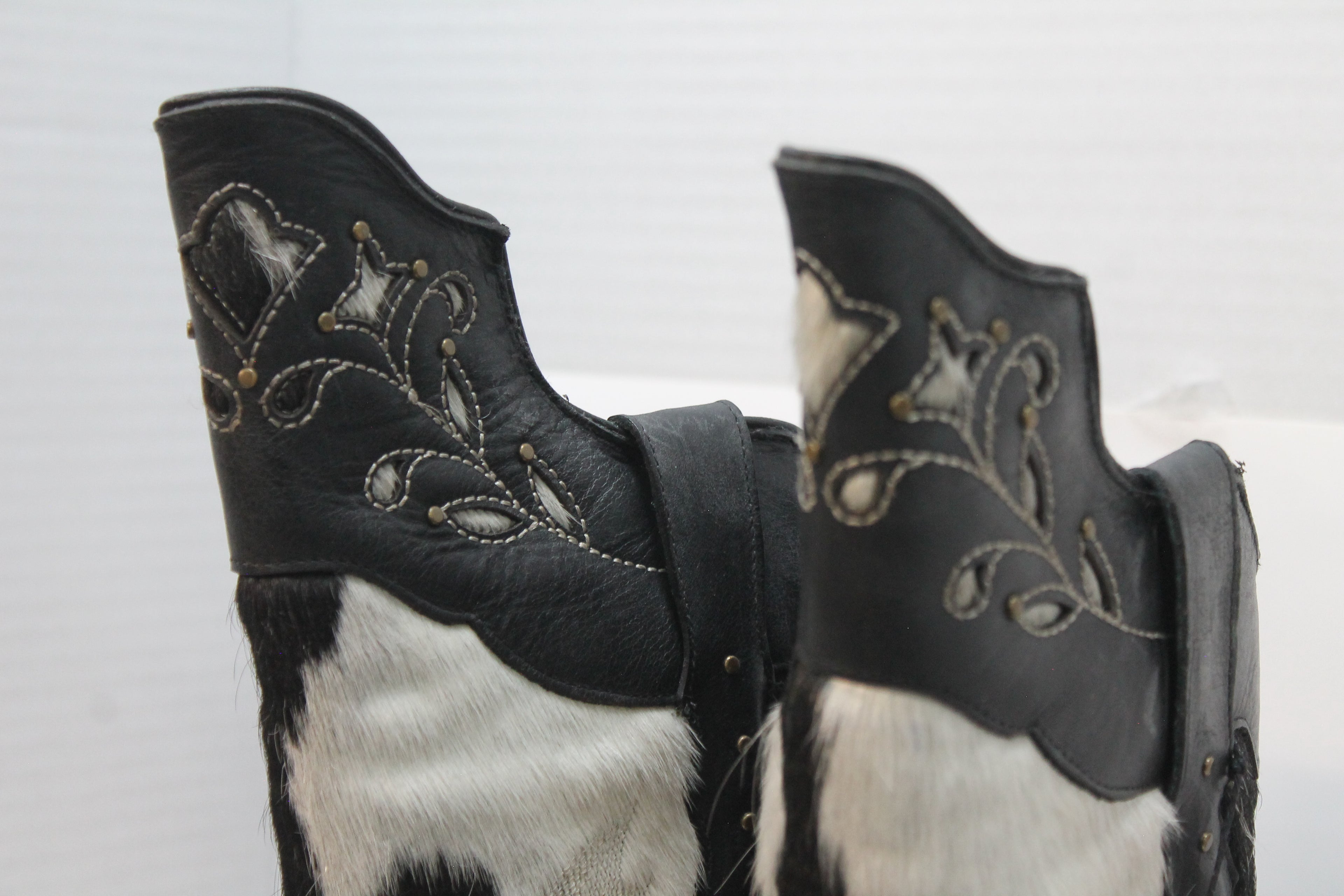 KNEEHIDE MIX LEATHER BOOTS