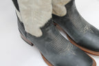 KNEE HIGH COWHIDE LEATHER BOOTS