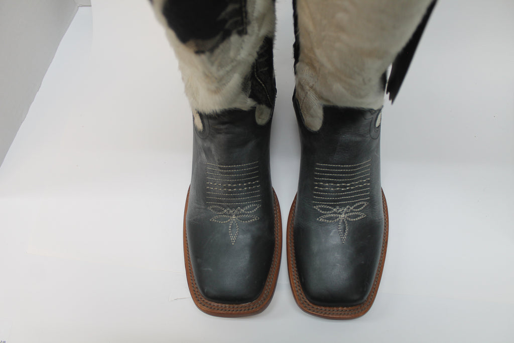 KNEE HIGH COWHIDE LEATHER BOOTS