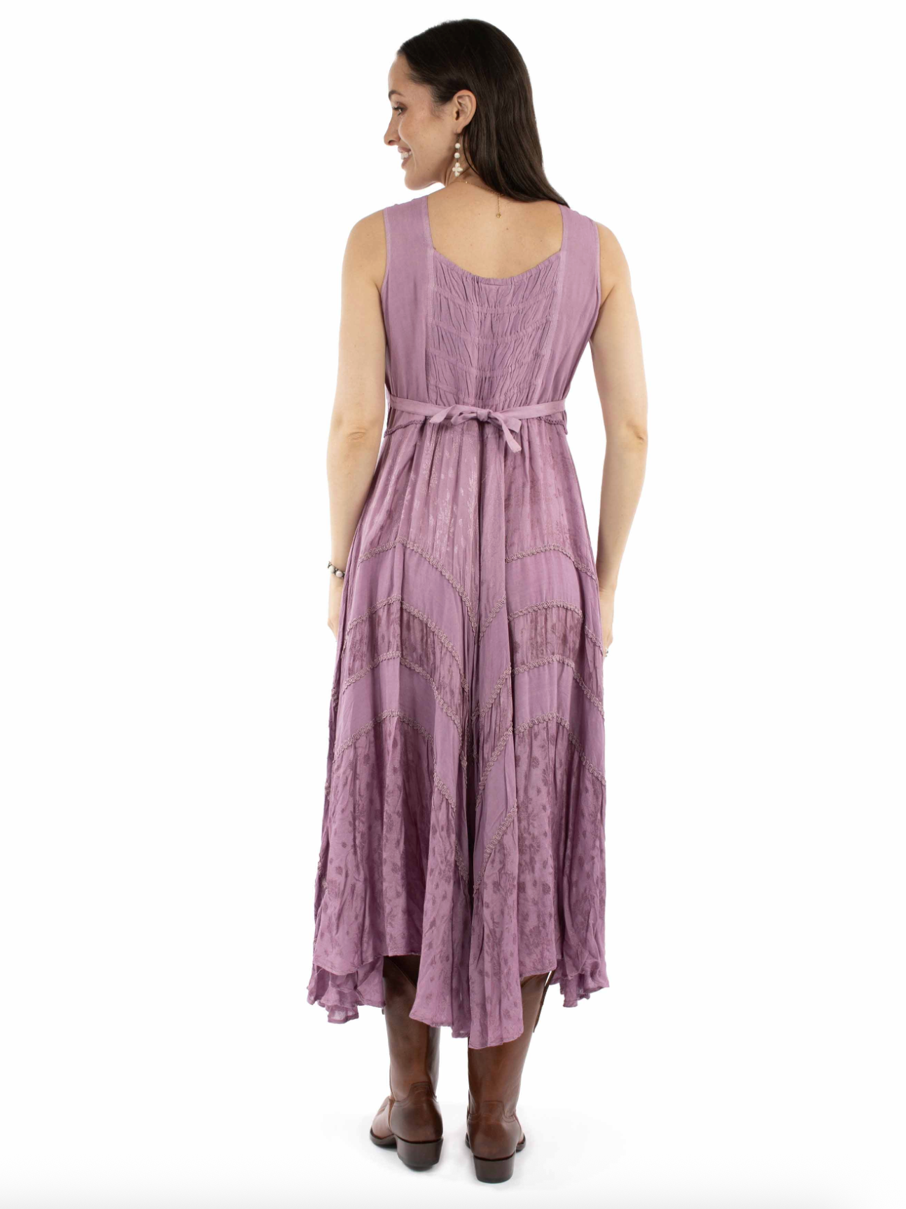 Lace-Up Sleeveless Dress