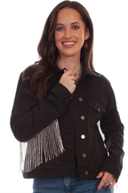 Rhinestone Tassel Jean Jacket