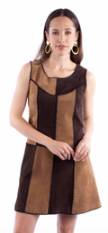Two Tone Brown Leather Dress