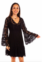 Lace Dress With Flared Sleeves