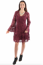Lace Dress With Flared Sleeves