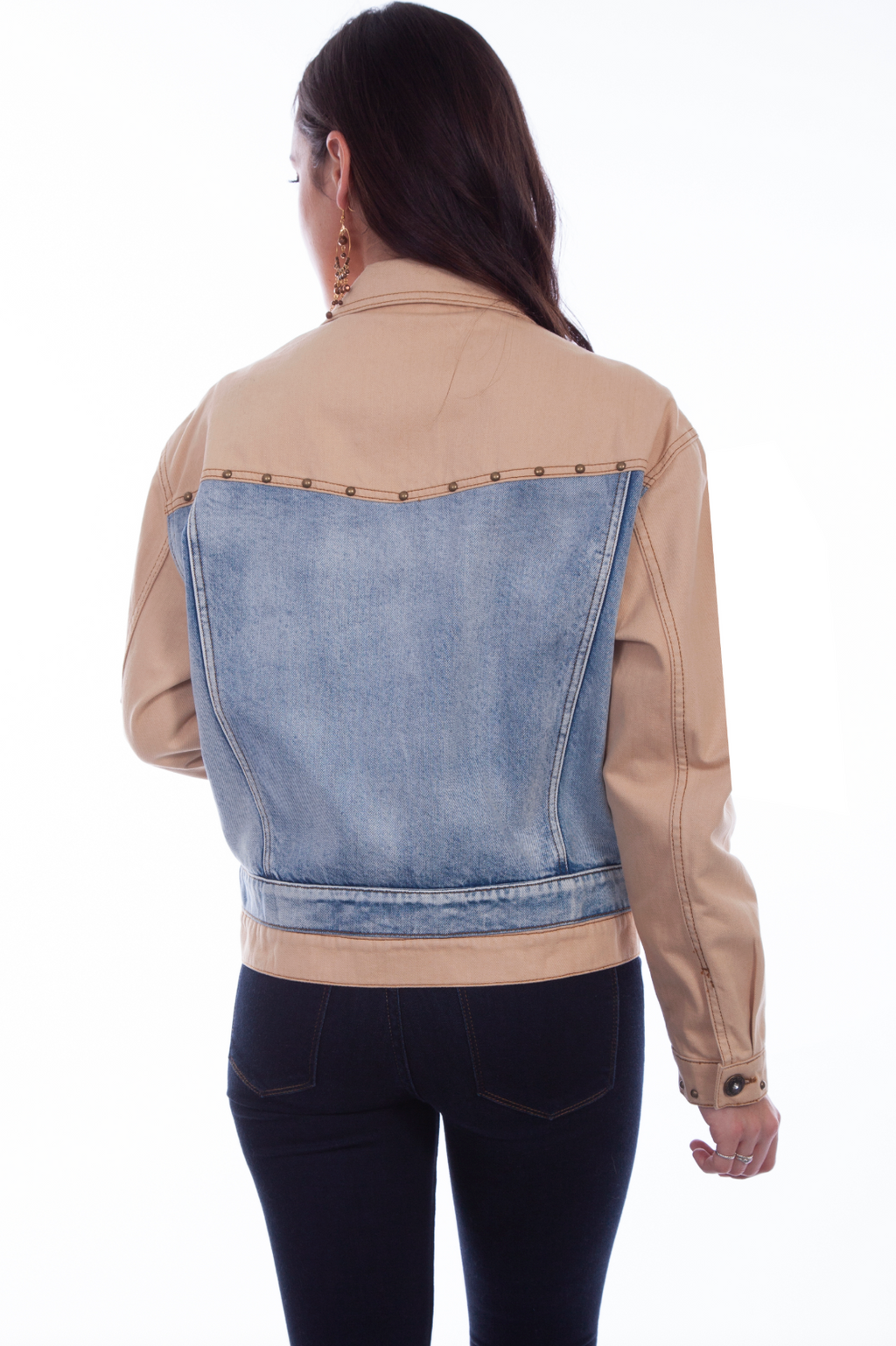 Two Tone Studded Jean Jacket