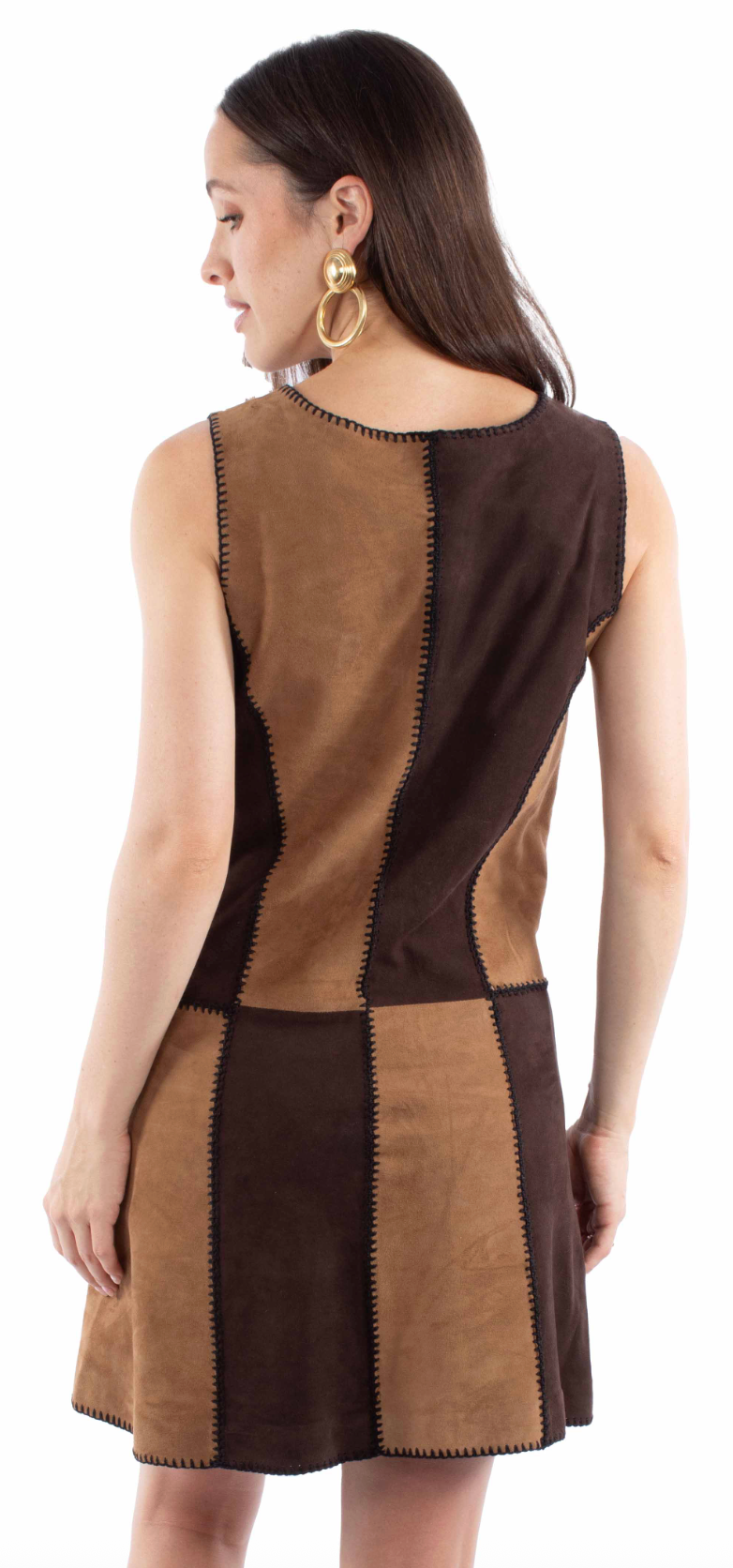 Two Tone Brown Leather Dress