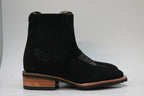 Ankle-Length Suede Boot with Medallion